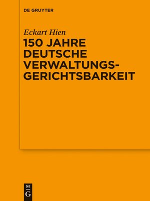 cover image of 150 Jahre deutsche Verwaltungsgerichtsbarkeit